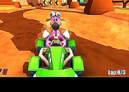 Фредди Фламинго занимает 3-е место в сумасшедшие гонки - Детская мультик игра Онлайн